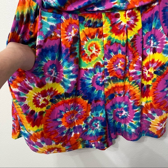 Plus Size Rainbow Tie Dye Strapless Romper Sz 4X - Picture 7 of 15